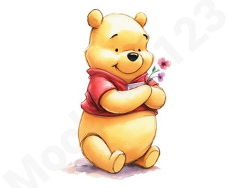 Winnie the Pooh bear png,Pooh Bear Pooh,Nursery art,children’s art, clip art,home decor, scrapbooking, png file,digital download,Nursery Art