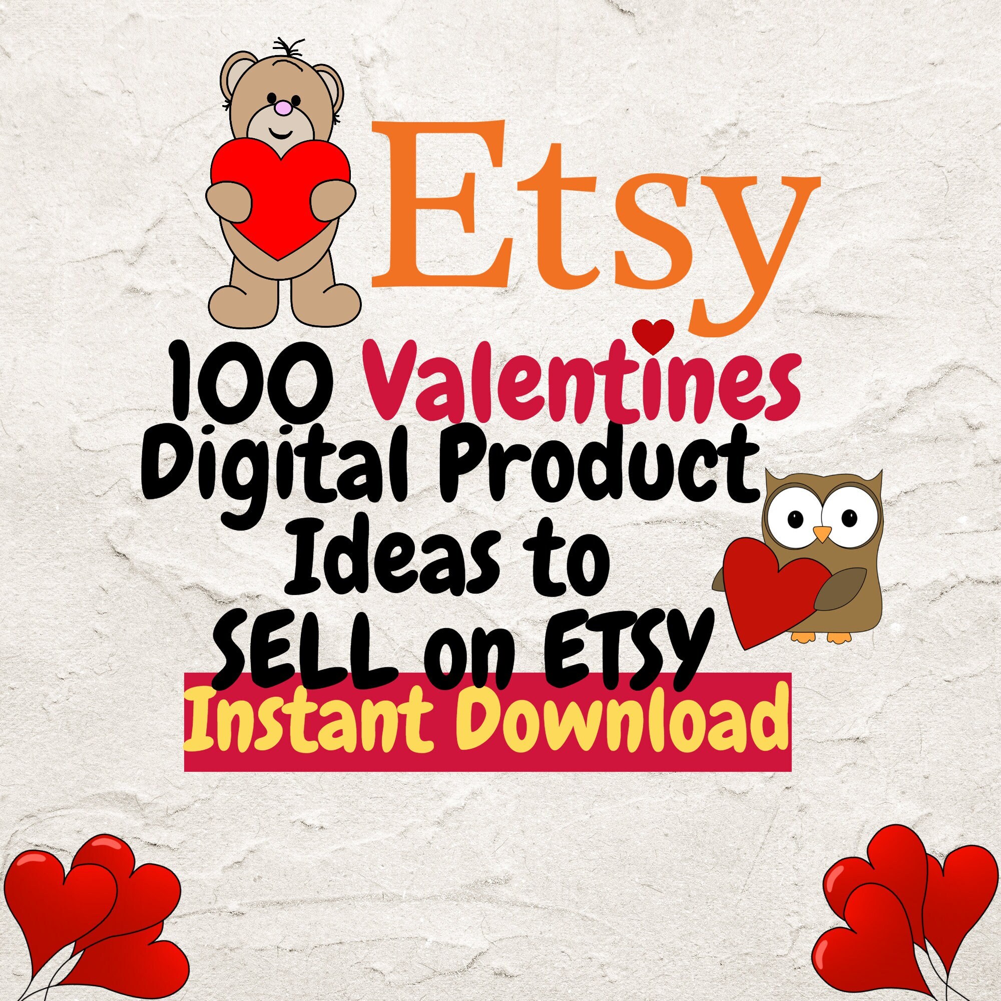 Valentines Day Etsy Digital Product Ideas 100 Digital Product