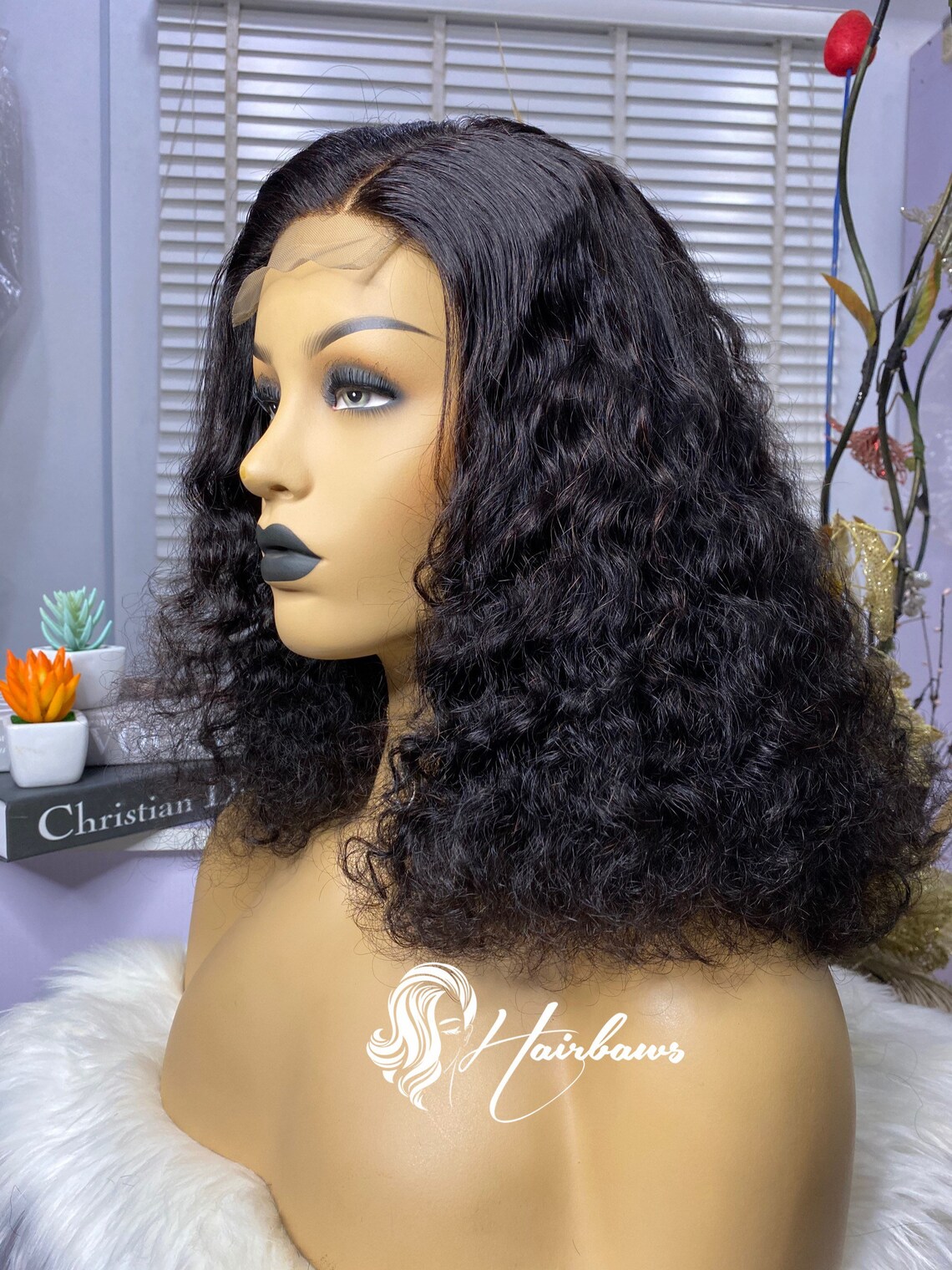 Custom Made Wigs 4x4 Lace Closure Funmi Curly Wigs 100 Human Etsy