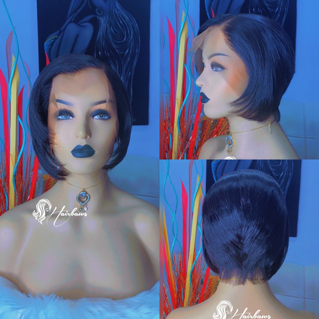 Human Hair Wigs Pixie Cut Wigs 13x4 Lace Frontal 100 Human Hair Wigs Bleached Knots Short Wigs