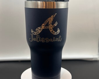 Personalized Rtic Stainless Steel Tumbler Atlanta Braves