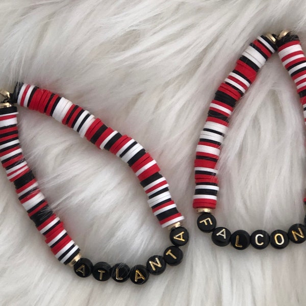 Atlanta Falcons Beaded Bracelet Earrings / ATL Jewelry / Rise Up Bracelet / Falcons Earrings