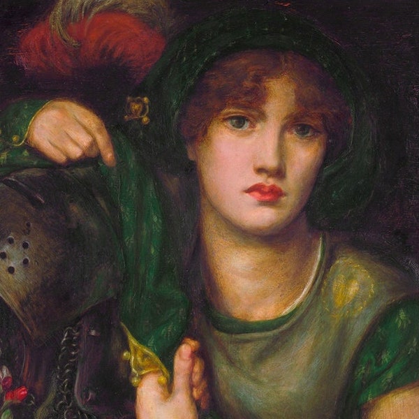 My Lady Greensleeves by Dante Gabriel Rossetti - Wall Decor, Romantic Art, Antique Painting, Fine Art Print, Medieval Theme