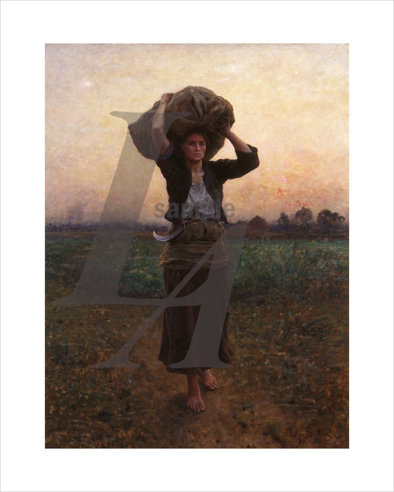 French Art Countryside Shepherd's Star by Jules Breton France Wall Art Peasant Girl Starlit Landscape Sunset Farm Girl French Art Countryside Shepherd's Star by Jules Breton France Wall Art Peasant Girl Starlit Landscape Sunset Farm Girl