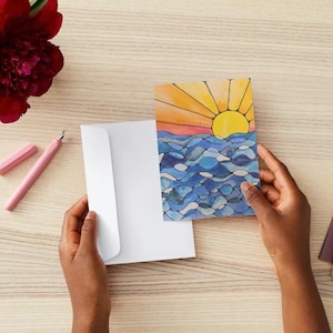 Rise with the Tide – Conjunto de cartões comemorativos em aquarela (pacote com 10)