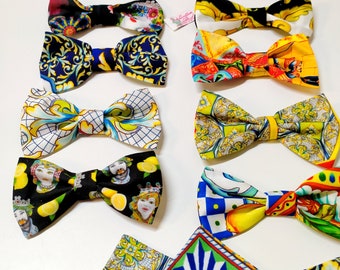 sicily gift, sicilian bow tie, bow ties for men, toddler bow tie, majolica bow tie