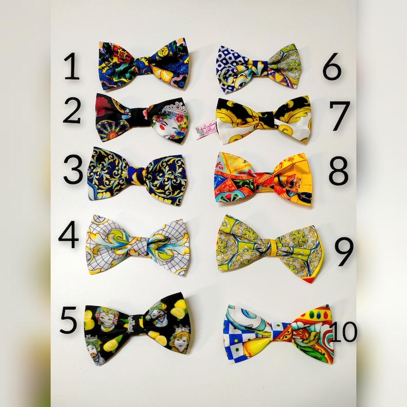 sicily gift, sicilian bow tie, bow ties for men, toddler bow tie, majolica bow tie image 2