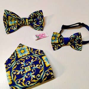 sicily gift, sicilian bow tie, bow ties for men, toddler bow tie, majolica bow tie image 7