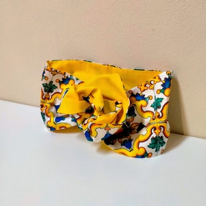 majolica, sicilian headband, silk headband, sicilian gifts