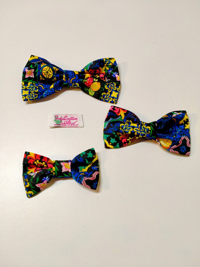 sicily gift, sicilian bow tie, bow ties for men, toddler bow tie, majolica bow tie image 6