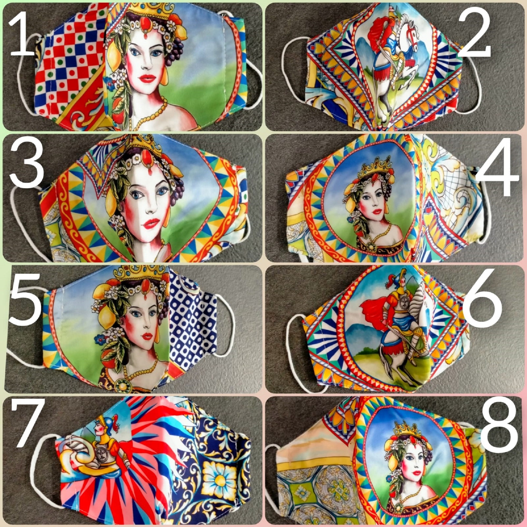 Sicilian Face Mask Sicily Face Mask Italy Face Mask Etsy