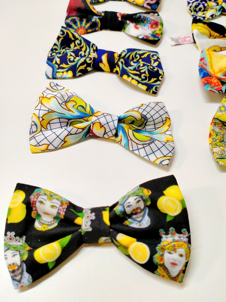 sicily gift, sicilian bow tie, bow ties for men, toddler bow tie, majolica bow tie image 8