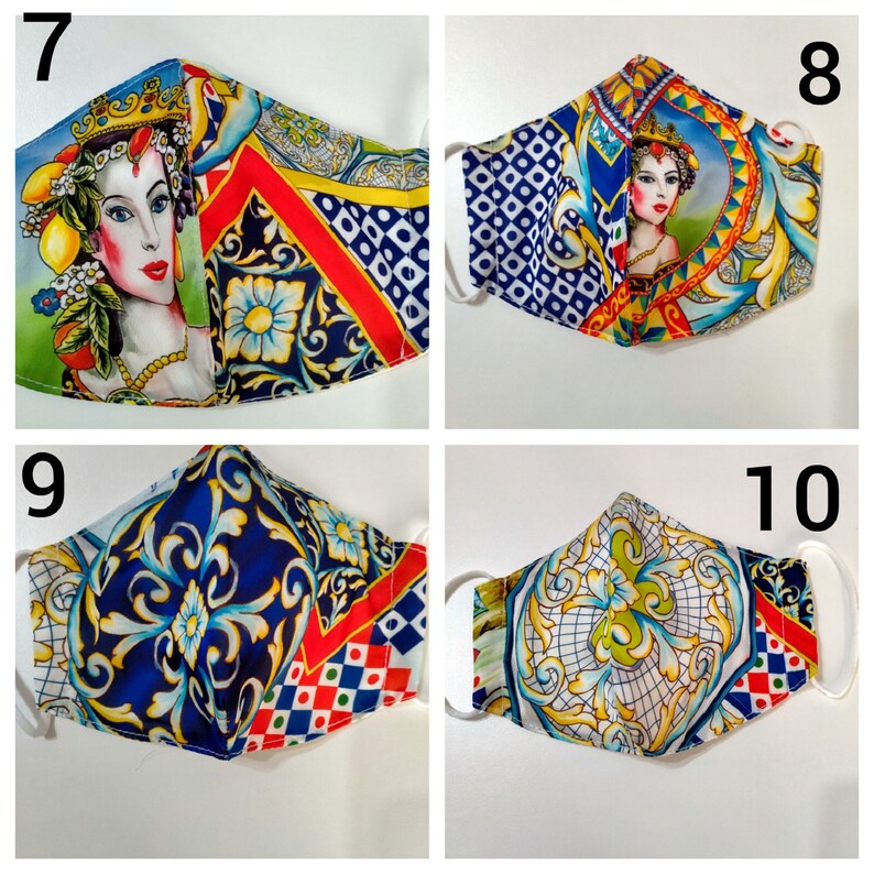 Sicilian face mask sicily face mask italy face mask Etsy