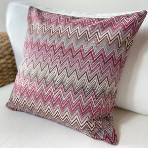 Decorative cushion, 50 x 50 cm - 100% made in Italy - handmade - pillow cover - Chevron - zigzag