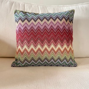 Decorative cushion, 40 x 40 cm 100% made in Italy handmade pillow cover Chevron image 1
