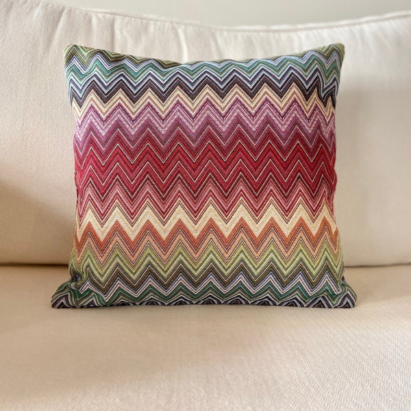 Coussin décoratif, 40 x 40 cm - 100% fabriqué en Italie - fait main - taie d'oreiller - Chevron