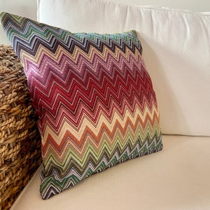 Decorative cushion, 40 x 40 cm 100% made in Italy handmade pillow cover Chevron image 2