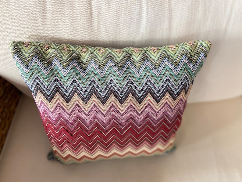 Decorative cushion, 40 x 40 cm 100% made in Italy handmade pillow cover Chevron image 6