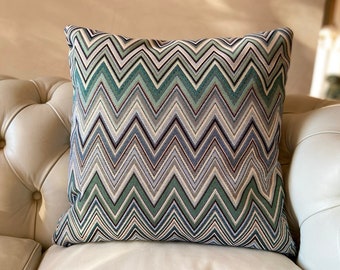 Decorative cushion, 50 x 50 cm - 100% made in Italy - handmade - pillow cover - Chevron
