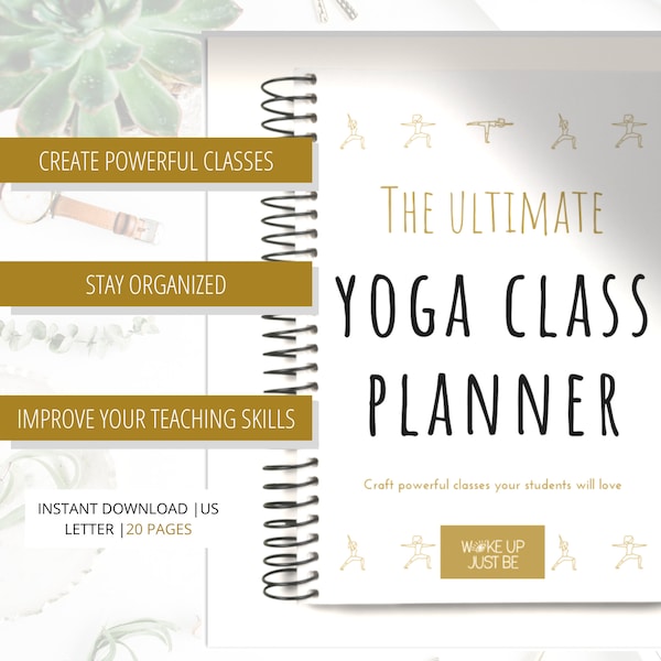 Planificador de clases de yoga / Planificador de profesores de yoga / Planificador de secuenciación de clases / Planificador de secuencias de clases de yoga / Organizador de profesores de yoga