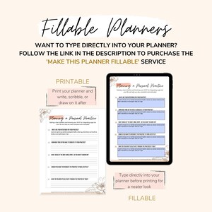 May include: A printable planner with a floral design and the text "Planning a Personal Practice". The planner is designed to help you set clear intentions and integrate practices into your life. The planner is also available in a fillable format.