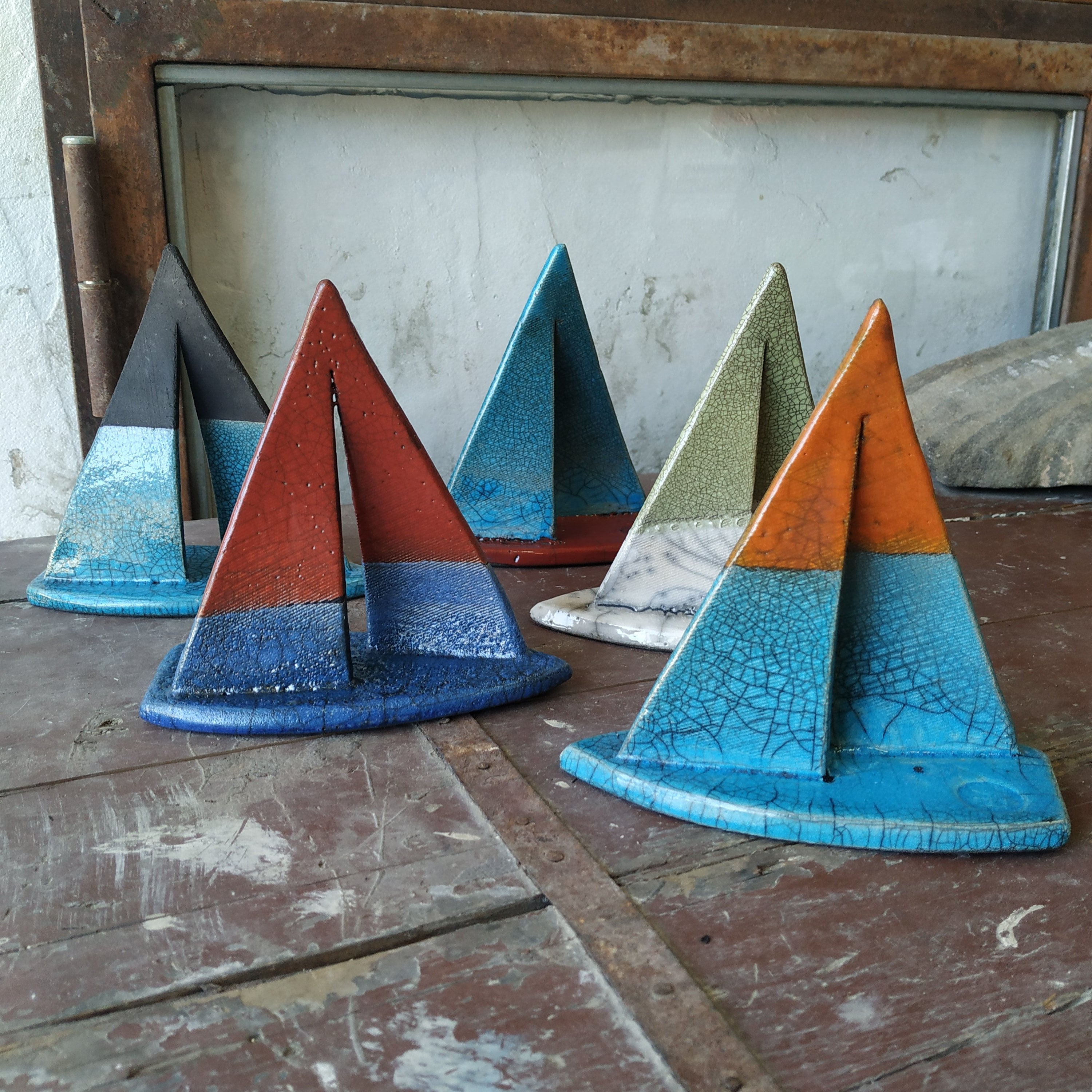 Sailboat in Raku Ceramic Pottery Home Decor Handmade Gift Etsy