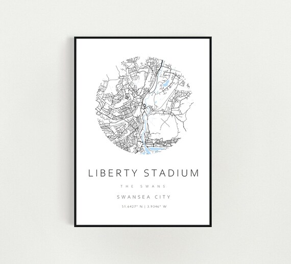 Swansea City Fc Liberty Stadium Football Club Stadium Soccer Etsy