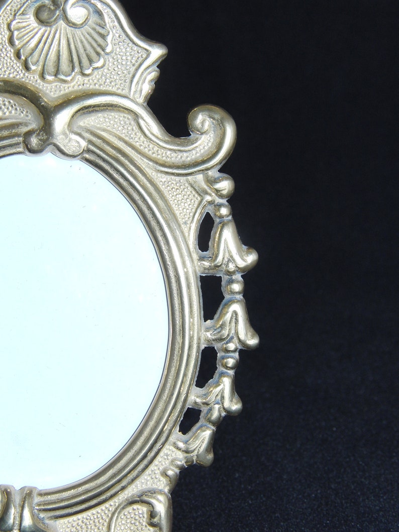 Vintage Ornate Art Nouveau Style Oval Twin Double Brass Easel Picture Photo frame