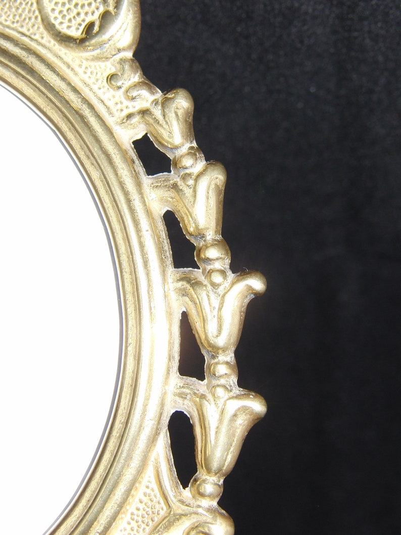 Vintage Ornate Art Nouveau Style Oval Twin Double Brass Easel Picture Photo frame