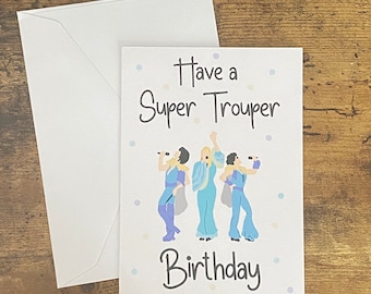 Super Trouper Birthday Card, ABBA Fan, Girly Card