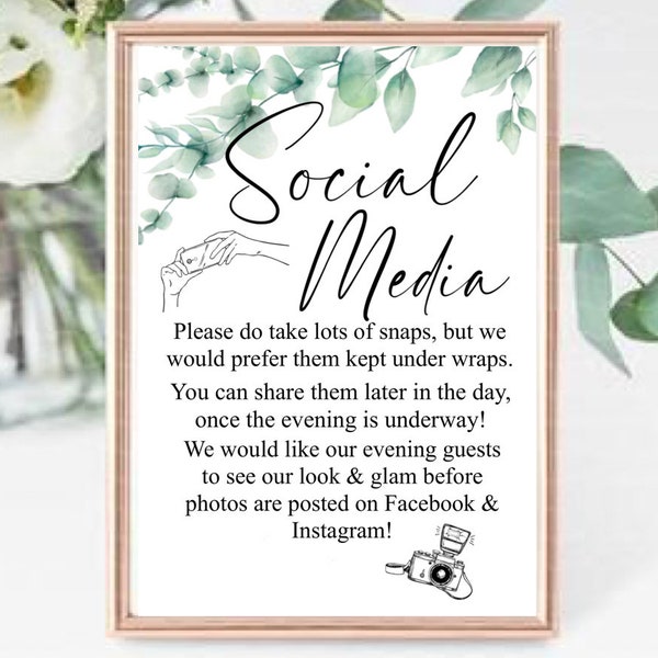 Unplugged Ceremony Wedding Card Polite Notice No Phones Mr & Mrs Guests Family Friends Bride Groom Big Day Reception Venue Sign