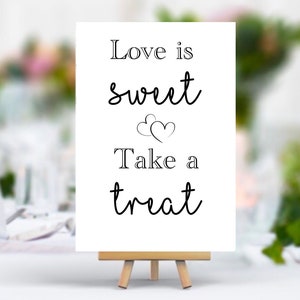 Wedding Card Sign: Love is Sweet, Take a Treat (Digital Download)