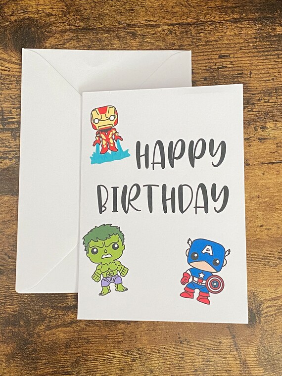 Golden Superhero Birthday Card Golden Superhero Birthday Card