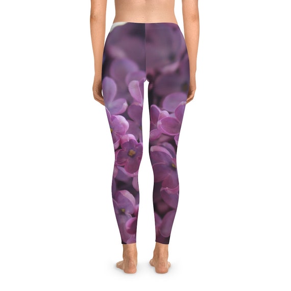 Mysterious Purple Forest Galaxy Leggings, Nature Inspired Yoga Tights,  Mystic Tree Landscape Workout Clothing, Purple Forest Pants for Women -   Canada