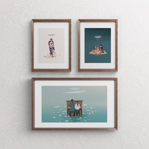 Crash Landing on You – K-Drama Druckbares Poster-Set (3 Illustrationen)