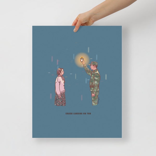 K-Drama Crash Landing On You Illustration Konst _Hitta henne.