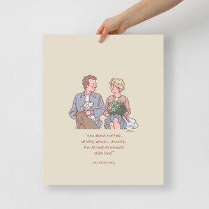 You&#39;ve Got Mail 90&#39;s Romantic Comedy Movie Illustration Art Poster