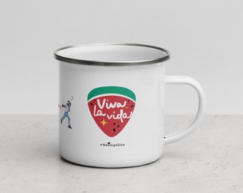Twinkling Watermelon K-Drama Illustration Art Enamel Mug_Viva La Vida