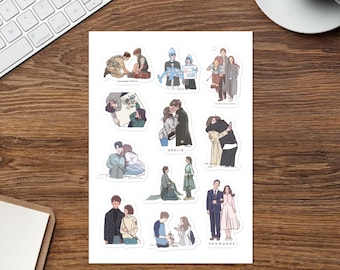 K-Drama Couple Illustration Art Sticker_Ver.2