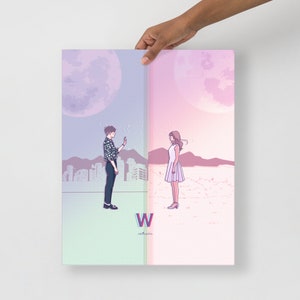 W - Two World Apart K-Drama Illustration Art Poster