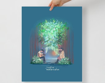 TwinkLing Watermelon K-Drama Illustration Art  Poster_Eun-gyeol and Se-kyung