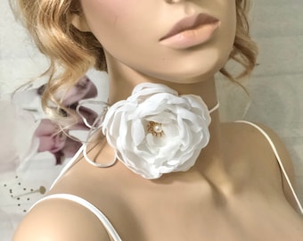 Große Rose Choker Blume Halsband Boho Halskette zierlicher Schmuck Halsband