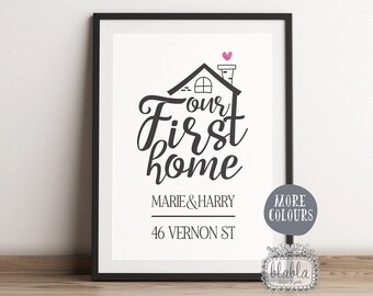 Personalised First House Gift, Our First Home Print, New Home Gift, First House gift, First House Wall Art