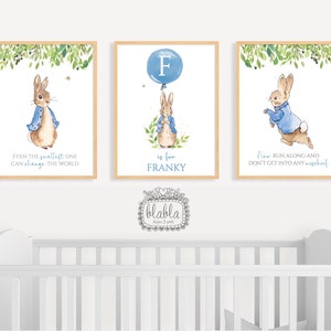 Peter Hase Kinderzimmer Drucke Set, Kinderzimmer Poster, Peter Hase Kinderzimmer, BABY Name, Kinderzimmer Dekor, Peter der Hase, Petter Hase Zitat