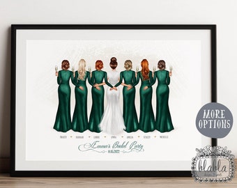 Personalised Bridesmaid Print, Gift for Bride, Maid of Honour Gift, Wedding Gift, Gift for Bride, I do crew, BOH Gift, Wedding Gift