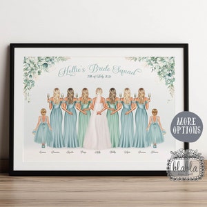 Personalised Bride Squad Gift, Gift for Bride, Maid of Honour Gift, Flower Girl Gift Bridesmaid Gift, Hen Party Gift, Eucalyptus Wedding