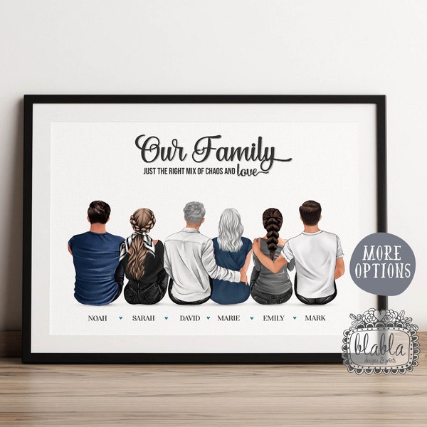 Personalised Family Print, Gift for Dad, Gift for Mum, Father's Day Gift, Family Gift, Family where life begins and love never ends