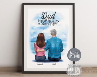Cadeau de fête des pères, cadeau pour papa, cadeau personnalisé de fête des pères, cadeau pour papa, papa et fille, cadeau personnalisé, fête des pères
