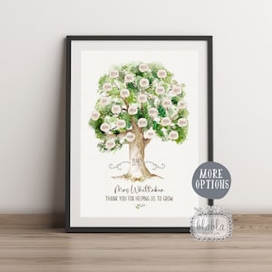 Personalised Gift for Teacher, Class names print, Gift for Teacher, End of School gift, End of Nursery gift, Personalised Print