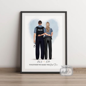 Personalisierte Polizei Paar Geschenk, Polizei Partner Geschenk, personalisierte Polizei Druck, Geburtstagsgeschenk, Geschenk für Polizisten, Partner in Kriminalität